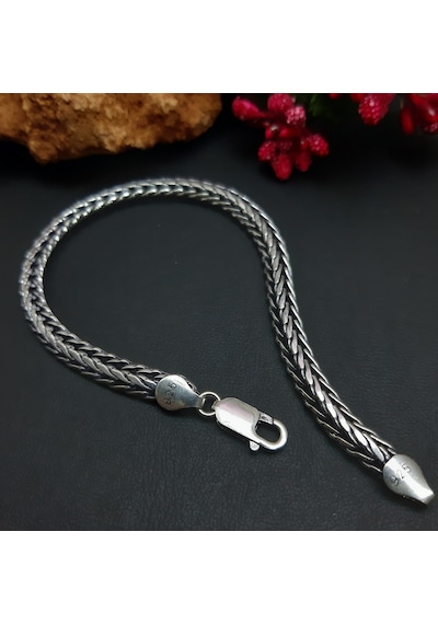 925 Ayar Gümüş Yeni Model Erkek Bileklik 5.5  Mm