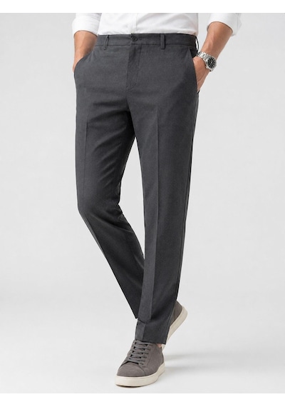 Classics Men Caserta Regular Fit Erkek Armürlü Keten Pantolon - 7635 Füme