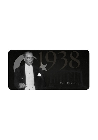 Atatürk Metal Tabela - 10 Kasım Saygı Ve Özlemle Anıyoruz Dekoratif Levha 14.5x29.5 Cm