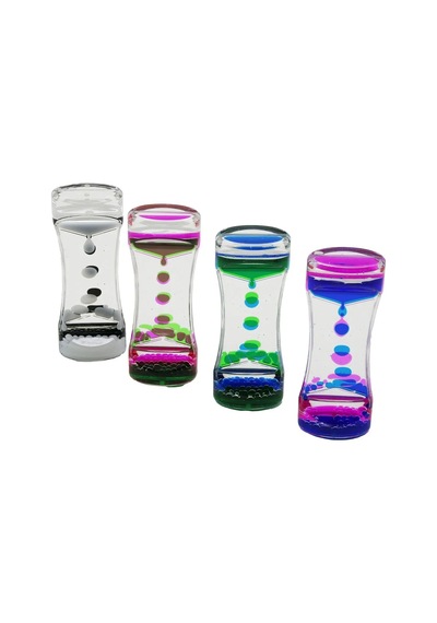 Ers Çift Renk Su Çift Katlı Dar Şişe Model Sulu Kum Saati Mika Akrilik Plastik 13.7 X 5.2 X 3.3cm