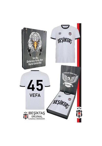 Beşiktaş Orijinal Lisanslı Nostalji Beyaz Kişiye Özel Bjk Çocuk Forma Hediyelik Ahşap Kutululu Beyaz - Lacivert Beşiktaş Orijinal Lisanslı Nostalji Beyaz Kişiye Özel Bjk Çocuk Forma Hediyelik Ahşap Kutululu Beyaz - Lacivert