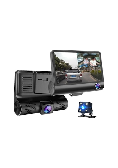 Dextel Dex-400 1080P Yol Kayıt 3 Kameralı Araç İçi Kamera