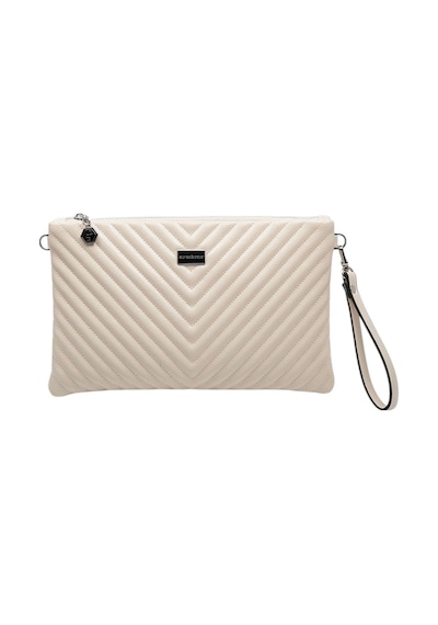 Silver Polo Crash Bej Kapitone V Kadın Portföy Ve Clutch El Çantası Sp1034