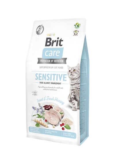 Brit Care Sensitive Hipoalerjenik Ringa Balığı Ve Larva Proteinli Tahılsız Yetişkin Kedi Maması 7kg