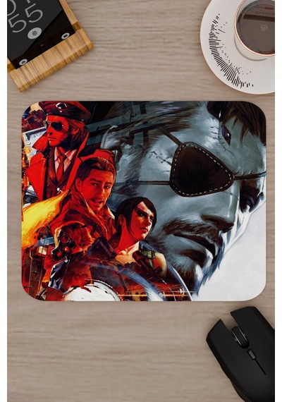Metal Gear Solid Kaymaz Dikişli Kauçuk Oyuncu Mousepad V3 - 22x18 Gaming Mouse Pad Fare Altlığı