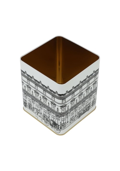 -er023-1j City Chocolate Desenli Kare Metal Saklama Kabı 12x12 Cm City Chocolate