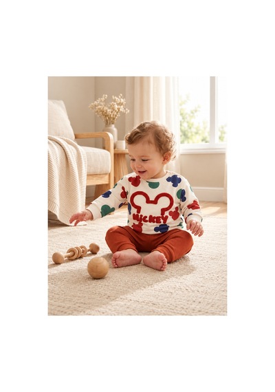 Omeca Concept Mickey Desenli Bebek 2 Li Sweatshirt Eşofman Takımı turuncu