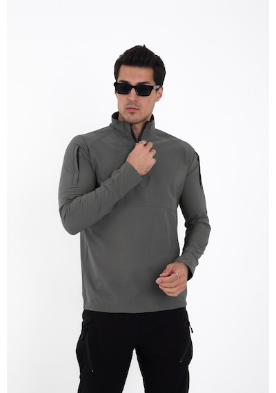 Camp Scoutland Camp136 Outdoor Tactical Su iticili Erkek Gri Taktik Sweatshirt Gri