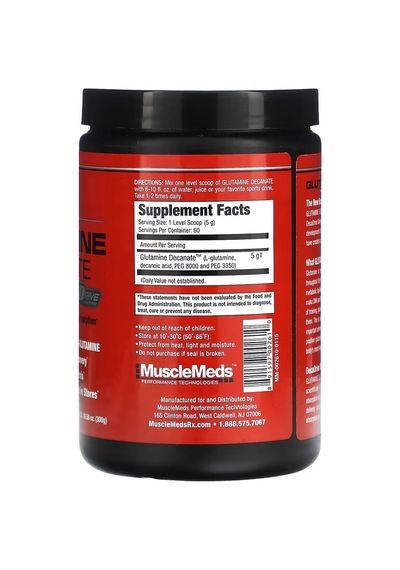 Musclemeds, Mikronize Glutamine Gh Recovery Decanate, Unflavored