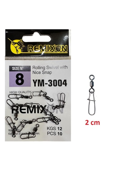 Remixon Ym-3004 No:8 Klipsli Fırdöndü 10 Adet