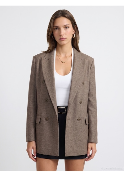 Dilvin 60834 Oversize Blazer Ceket S.kahve
