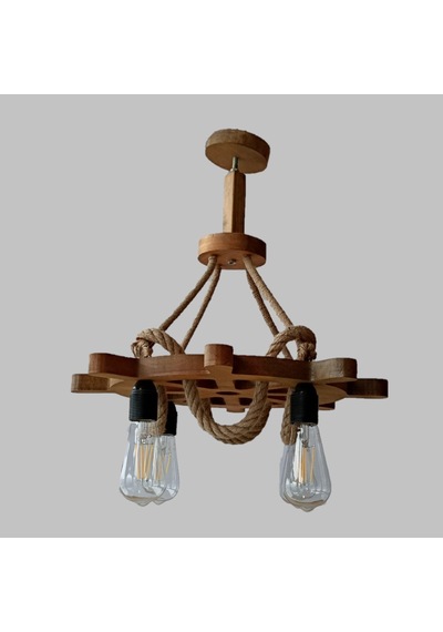 Ahşap Avize dümen 4 Lü Halatlı
