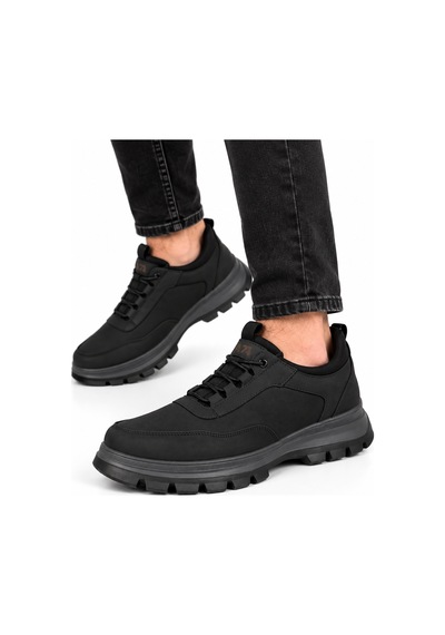 Modayak Ata 151 Nubuk Siyah Hakiki Deri Slip On Ayakkabı Nubuk Sıyah