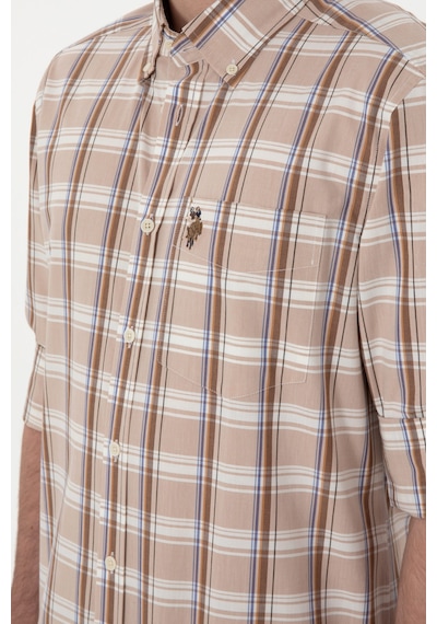 U.s. Polo Assn. Erkek Açık Haki Gömlek Desenli 50299604-vr183 Acık Hakı Haki