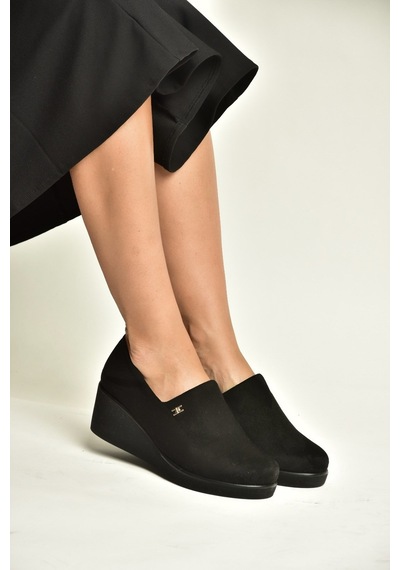Fox Shoes Z602181602 Siyah Süet Günlük Kadın Ayakkabı