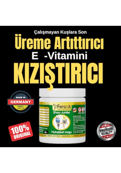Feroxit Muhabbet Kuşu Sultan Kuşu Papağanlar İçin Üreme Destek & Kızıştırıcı E Vitaminli Karışım 20 G