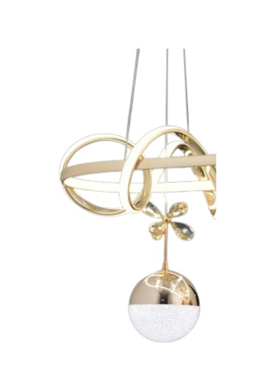 Kumandalı Led Avize Kuzey Yemek Masası 3renk Işıklı Gold