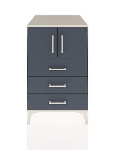 Kronos Komodin Tek Raflı 3 Çekmeceli 2 Kapaklı 60x59x96 Aytaşı-antrasit Aytası