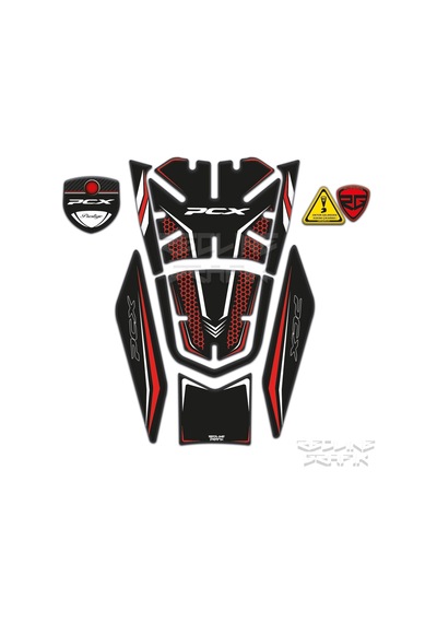 Honda Pcx 125 2021-2023 Uyumlu Tank Pad Kırmızı Siyah Redlinegrafik