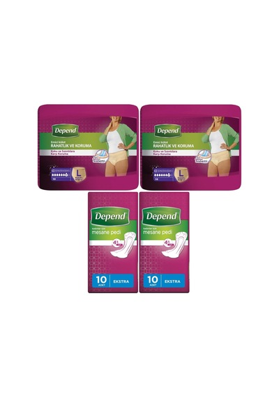 Depend Emici Külot Lohusa Pedi Large 10lu +mesane Pedi 10lu 4lü