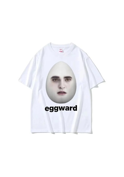 Tarzsokak Beyaz Sıcak Alacakaranlık Eggward Komik Meme Edward Cullen Parodi Mizah Tshirt Beyaz