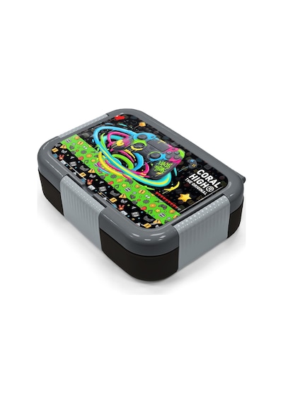 Coral High Kids Siyah Gamer Desenli Paslanmaz Çelik Beslenme Kabı 39158 Siyah