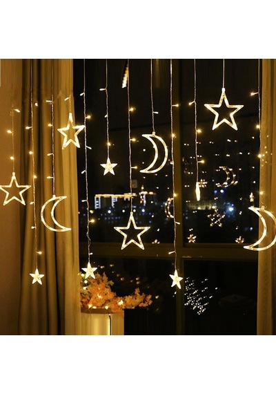 Dekoratif 8 Fonksiyonlu 3,5 Mt Ay Yıldız Peri Led Animasyon Perde (550292281)