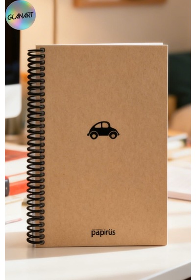 Spiralli 100 Yaprak Çizgisiz Orta Boy Sert Kapak Defter Kraft Kağıt 16x23 Cm