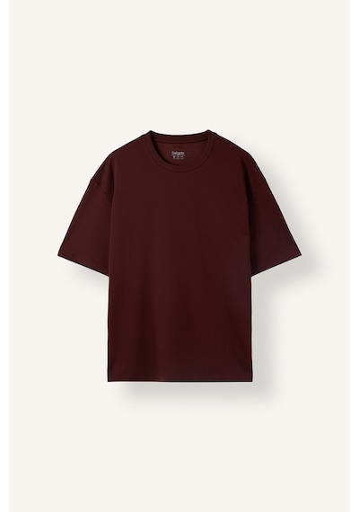 Defacto Kırışmaz Pamuklu Nefes Alabilen Oversize Tişört X3926az26aubr150 Bordo-br150
