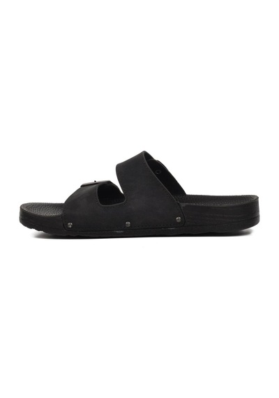 Pierre Cardin Pc-7241 Siyah Nubuk Çift Bantlı Erkek Terlik 001