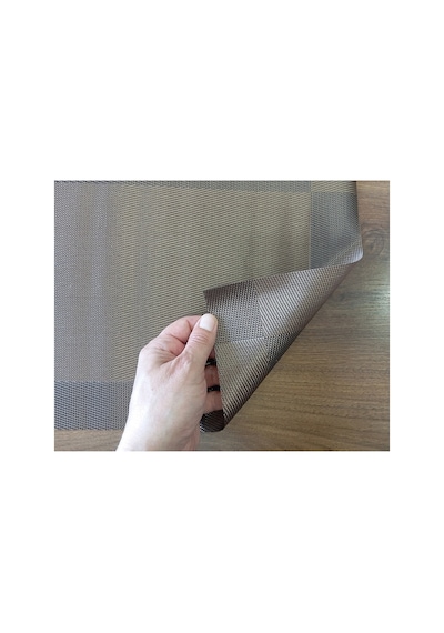 6 Kişilik Pvc Amerikan Servis Supla Seti - 30x45cm Kahverengi