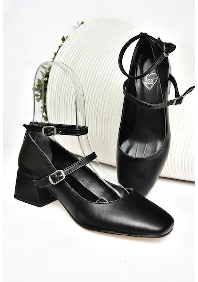 Fox Shoes R654037209 Siyah Kalın Topuklu Kadın Ayakkabı Siyah