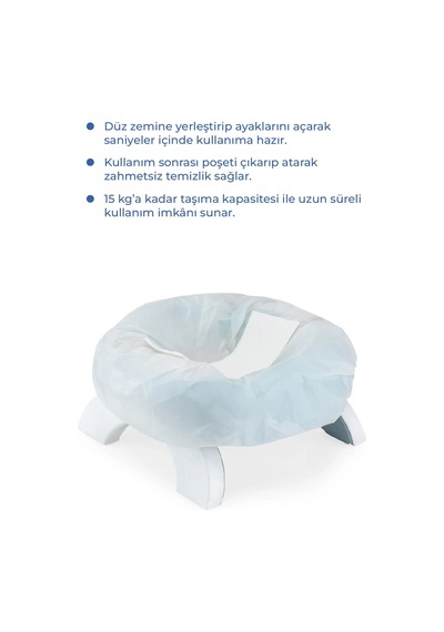 Babyjem Portatif Lazımlık + 5 Poşet 591 Yeni Soft Mavi