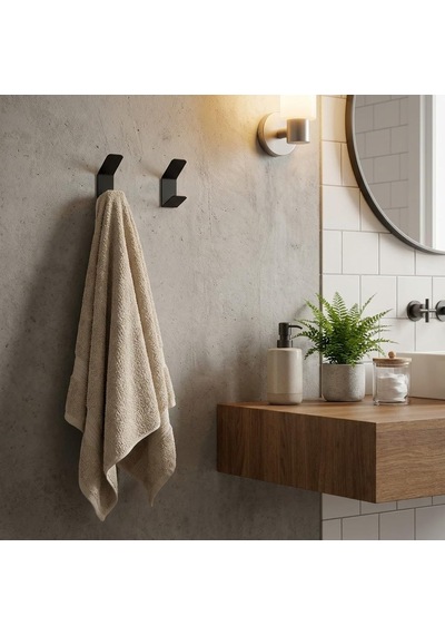 Lexroo Orret Home 2 Adet Dik Yapışkanlı Tekli Askı Siyah Paslan