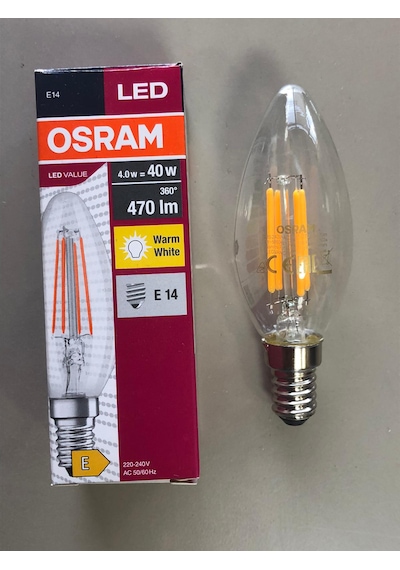 3 Adet Osram Rustik Led Lamba E14 4w 40w 470 Lümen 2700k Sarı