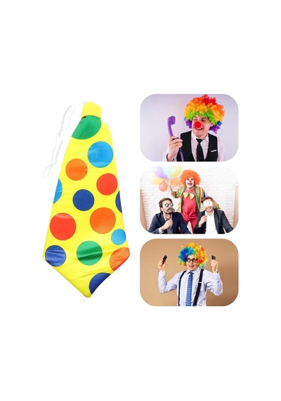 Magicool Palyaço Kravatı Lastikli Geniş Kesim 17x37 Cm Çok Renkli