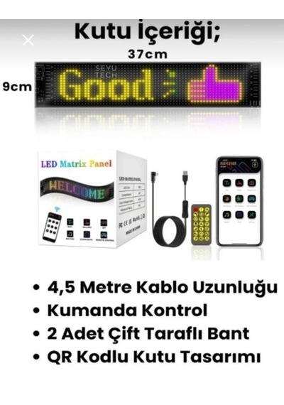 Astraled Matrix Şeytan Göz Kayar Led Panel Tabela Uzaktan Kumandalı Telefon Üzerinden Kontrol 37cm
