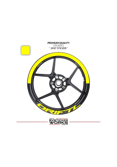 Mondial Drift L Jant Şeridi Yarım Jant Kaplama & Drift L Yazı Sticker Seti 25769737