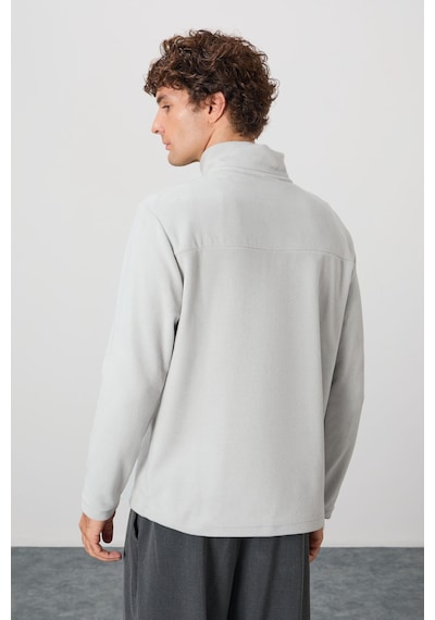 Air Jones Tommy Life River Taş Dik Yaka Erkek Polar Sweatshirt - 88310 Taş