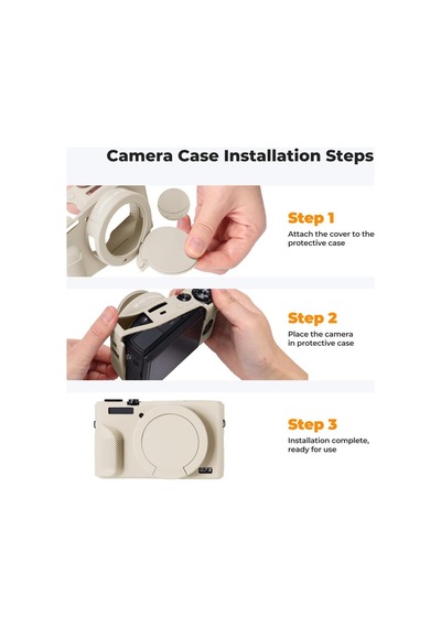 K&f Concept Canon G7x Mark Iıı Beige Krem Slikon Kılıf