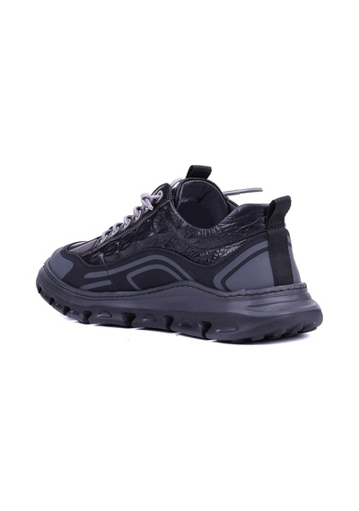 Guja - Hakiki Deri - Tekstil Air Taban Siyah Renk Erkek Sneaker - 900-563-1468