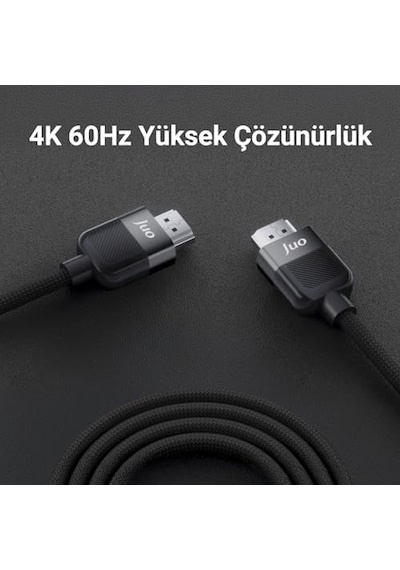 4k 60hz 18gbps Hdr Arc Hdcp Destekli Hdmı 2.0 Örgülü Kablo 1 Metre
