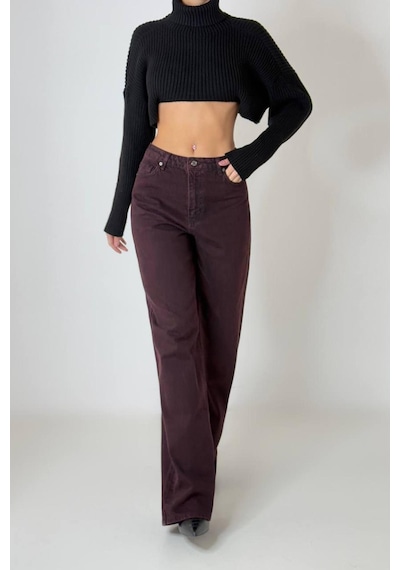 Lacarino 7714 W.leg Kadın Jean Pantolon Bordo