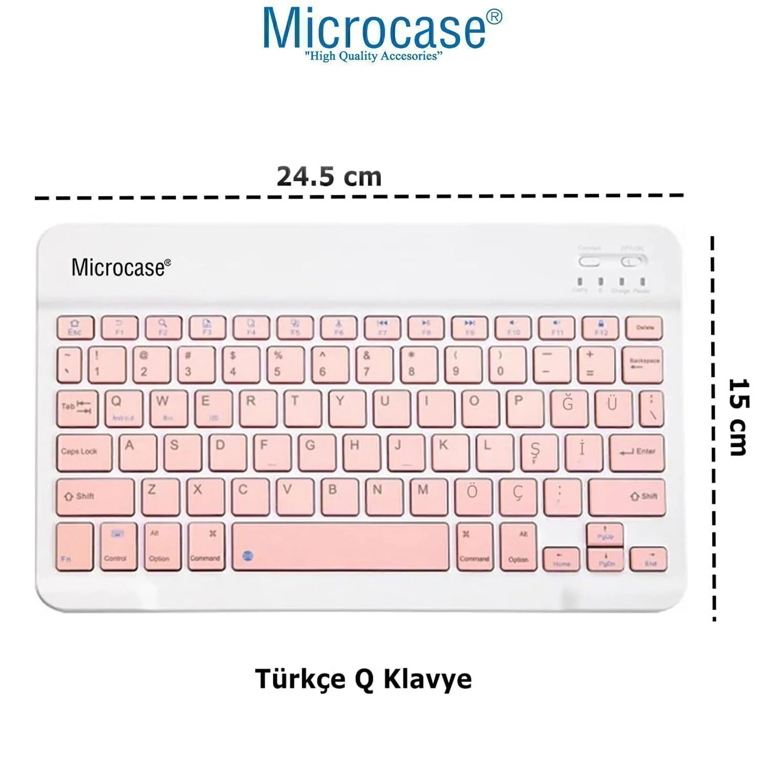 Microcase Samsung Active 4 Pro / Active 5 Pro 10.1'' İle Uyumlu Tablet Çanta+türkçe Bluetooth Klavye +mouse+ Standı - Pembe Al4382 Diğer