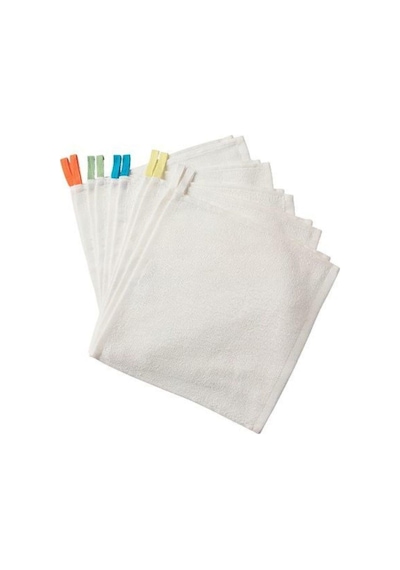 Ikea Unisex Çocuk Beyaz Krama 10 Adet 30X30 Cm Havlu Seti Bebek El Havlusu Peçete Beyaz