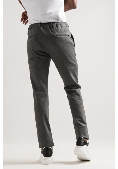 Ecer Likralı Beli Lastikli İplikli Kışlık Kumaş Erkek Jogger Pantolon gri