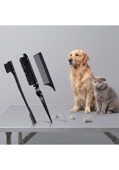 Zvnm Evcil Hayvan Kıtık Açıcı Tarak Seti - Tüy Bakım Seti - 3'lü Set Zcv12