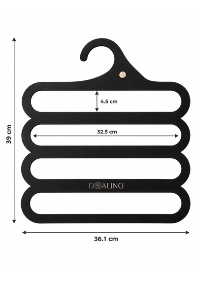 Doalino Ahşap Eşarp Ve Şal Askısı 4 Katlı Mıknatıslı Dolap Içi Düzenleyici Siyah