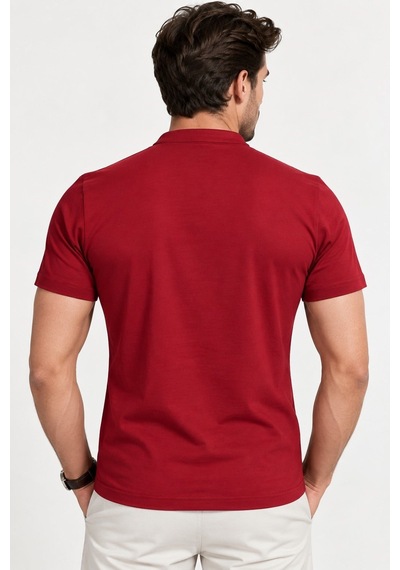 T9560 Dewberry T-shırt-düz Bordo