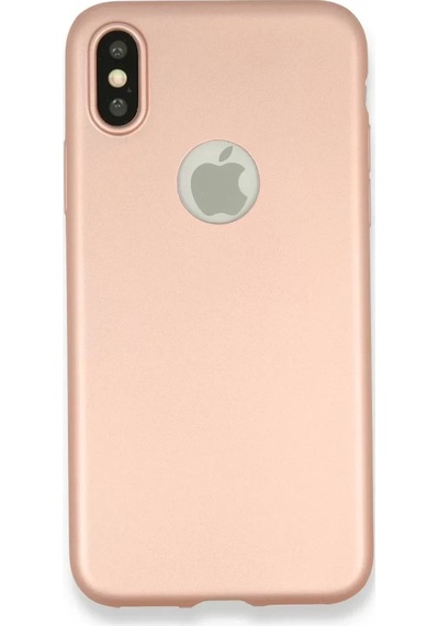 Newface Apple iPhone Uyumlu X Kılıf First Silikon - Rose Gold Pembe